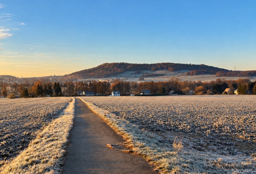 Erster Frost am Morgen in Sohland am Rotstein