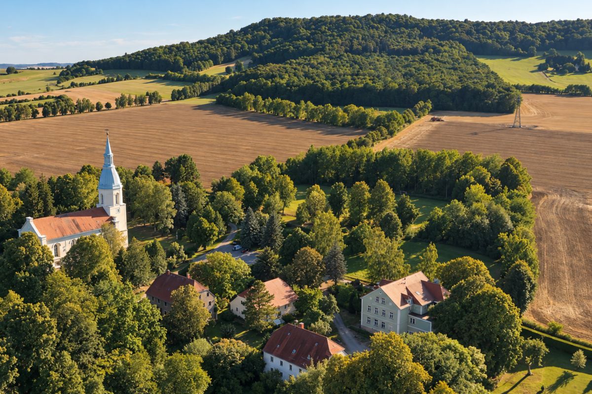 Luftaufnahme �ber einen Teil des Mittelhofes Richtung Rotstein.