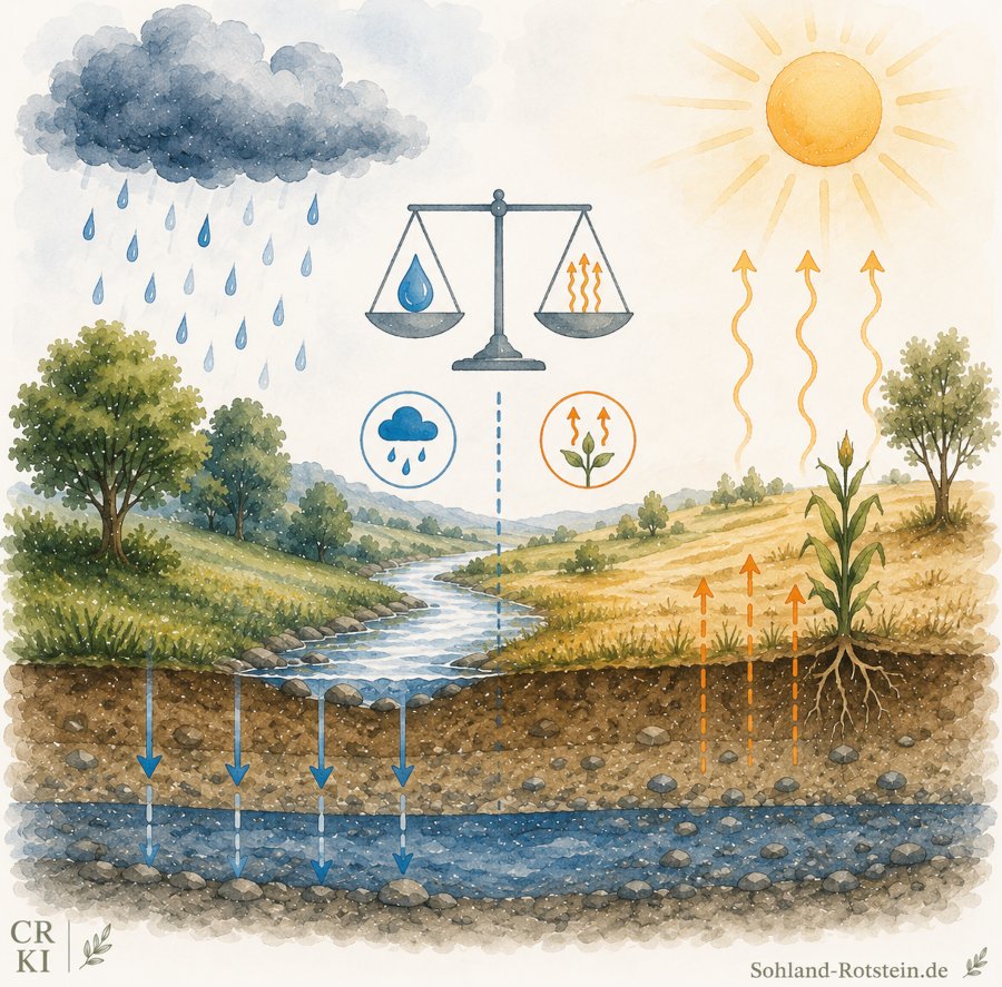 Schema die klimatische Wasserbilanz